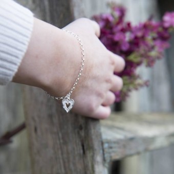Handcrafted Scottish jewellery - Silver Heart Bracelet